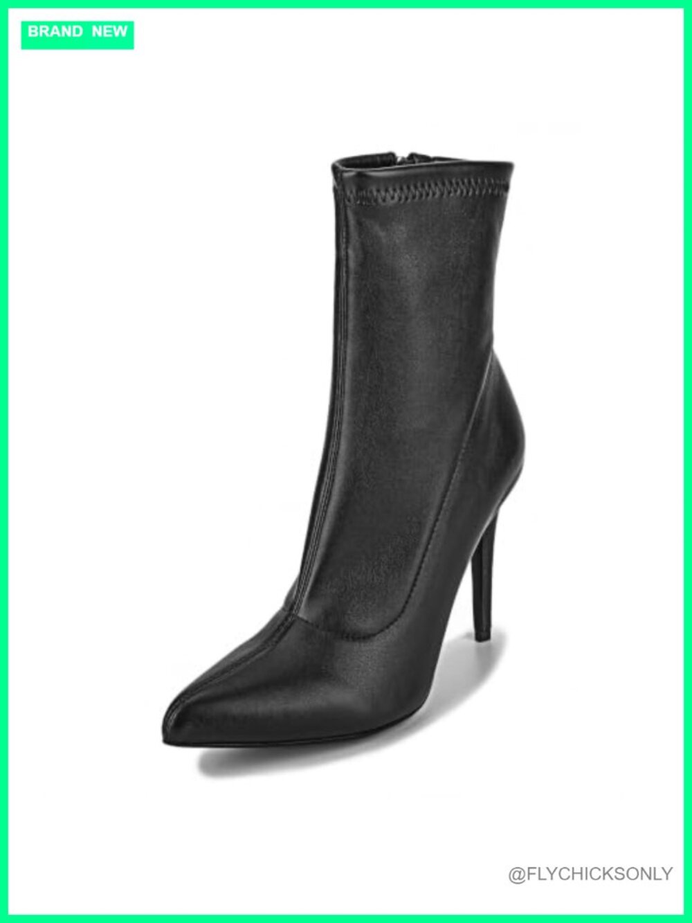 Pointed Toe Stiletto Heel Ankle Boots Side Zipper Booties